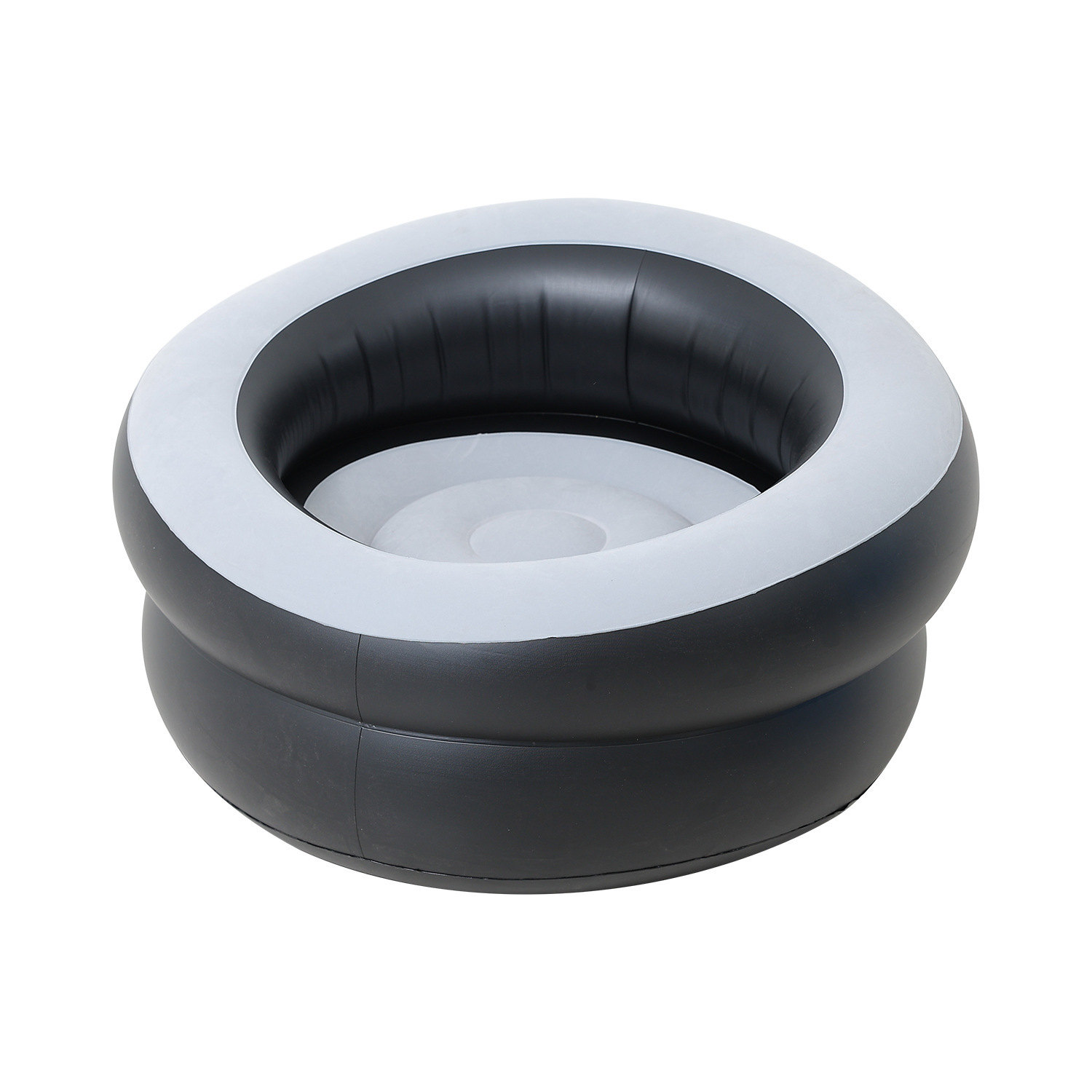 Gray barrel sofa