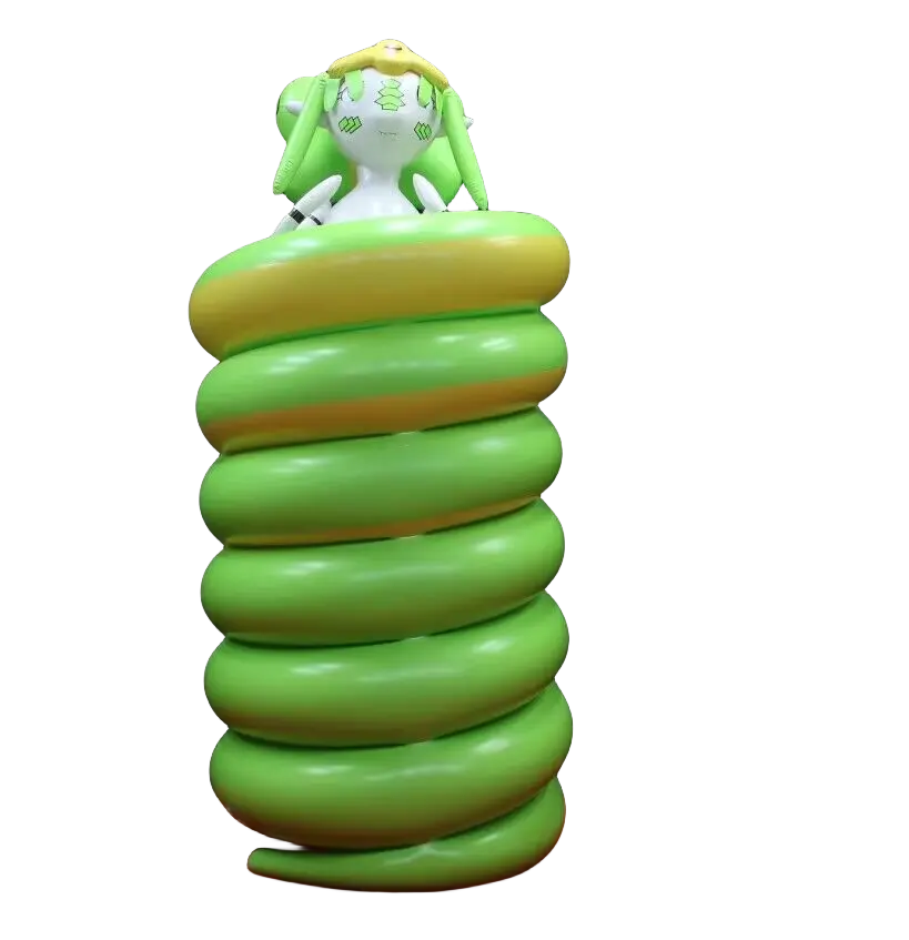 Hongyi - Brinquedo inflável inflável para meninas, cobra animal inflável em PVC verde personalizada com SPH, brinquedo inflável para meninas