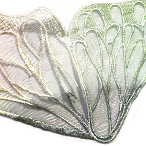 Rücken kragen mit Schmetterlings muster Stickerei Spitze Diy Mode accessoires Applique Patches <span class=keywords><strong>Design</strong></span> Polyester Spitze Netz stoff