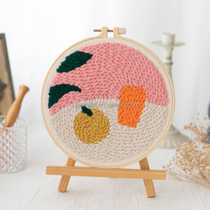 DIYスターター用パンチニードル刺Embroideryキット糸生地フープスレッダーフルセット - Product Image 3