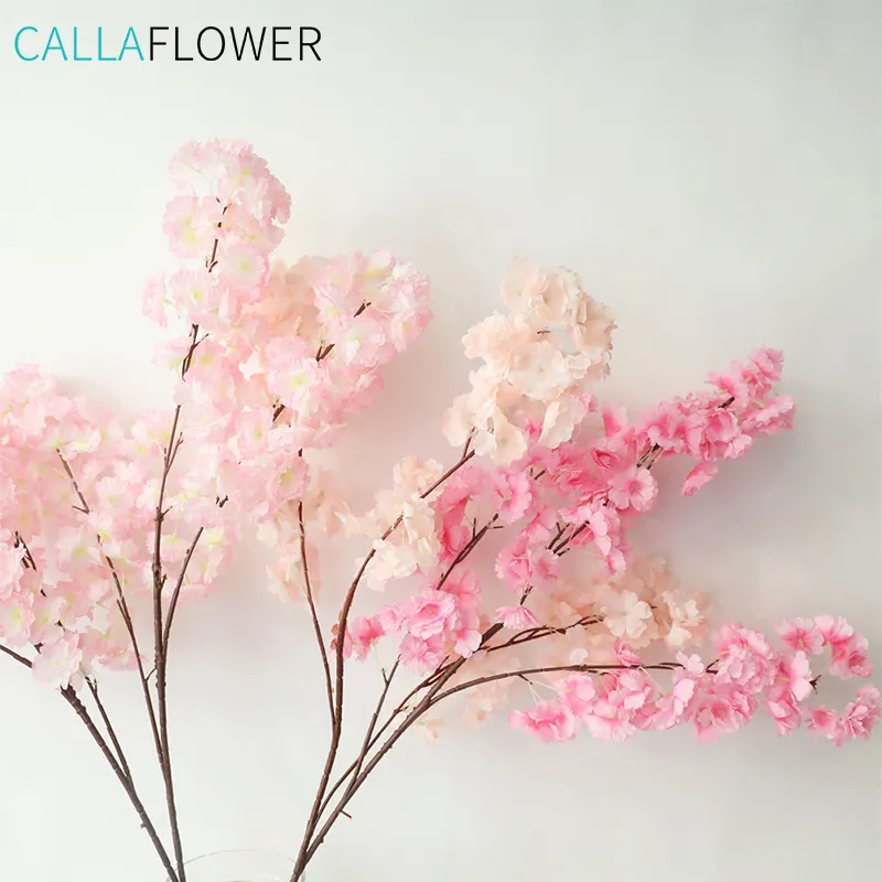 Hot Koop Decoratie Zijde Kunstmatige Bloemen Cherry Blossom Single Stem H: 105 Cm