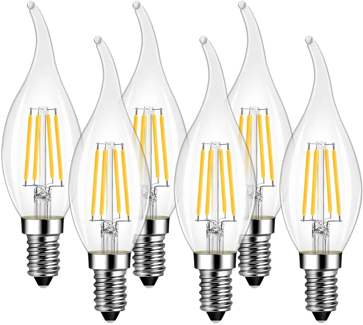 Candela LED Vintage Edison filamento lampadina E14 E27 2w 4w 5w C35 C37 per illuminazione interna