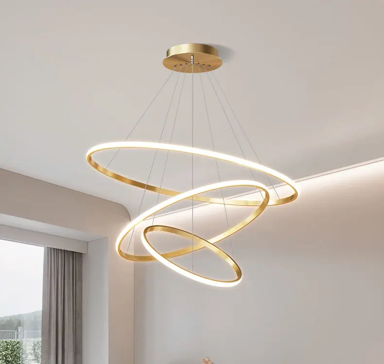 Plafonnier Led circulaire suspendu au Design moderne, luminaire décoratif d'intérieur, idéal pour un salon ou un hôtel