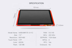 Nextion Intelligentes Display 7 Zoll HMI Kapazitiver Touchscreen NX8048P070-011C 800x480 5V TFT LCD-Modul für Arduino - Product Image 6