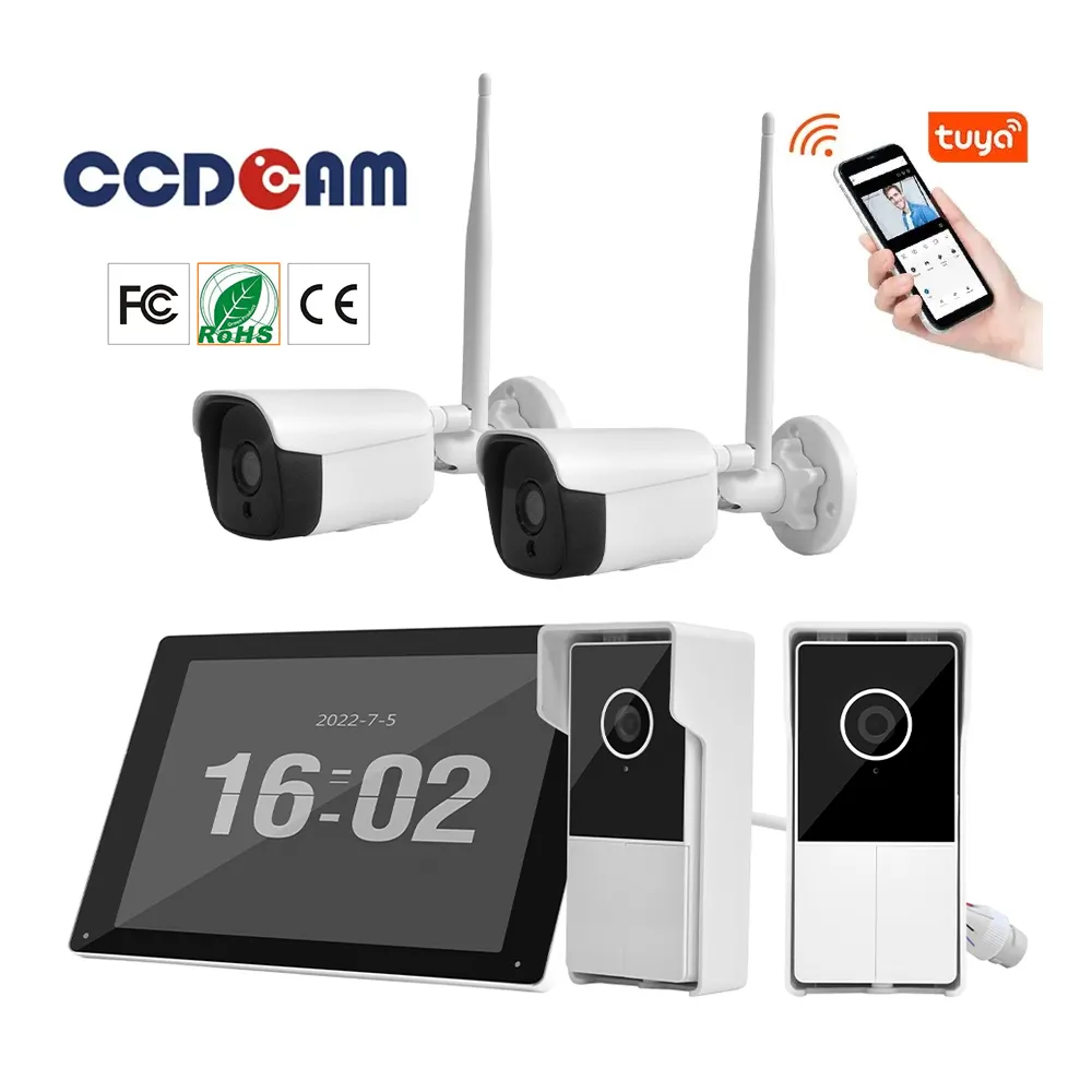 Campanello per porte personalizzato sistema di citofono campanello per porte videocamera Wifi campanello piatto con telecamera Cctv 1080 P di sicurezza domestica