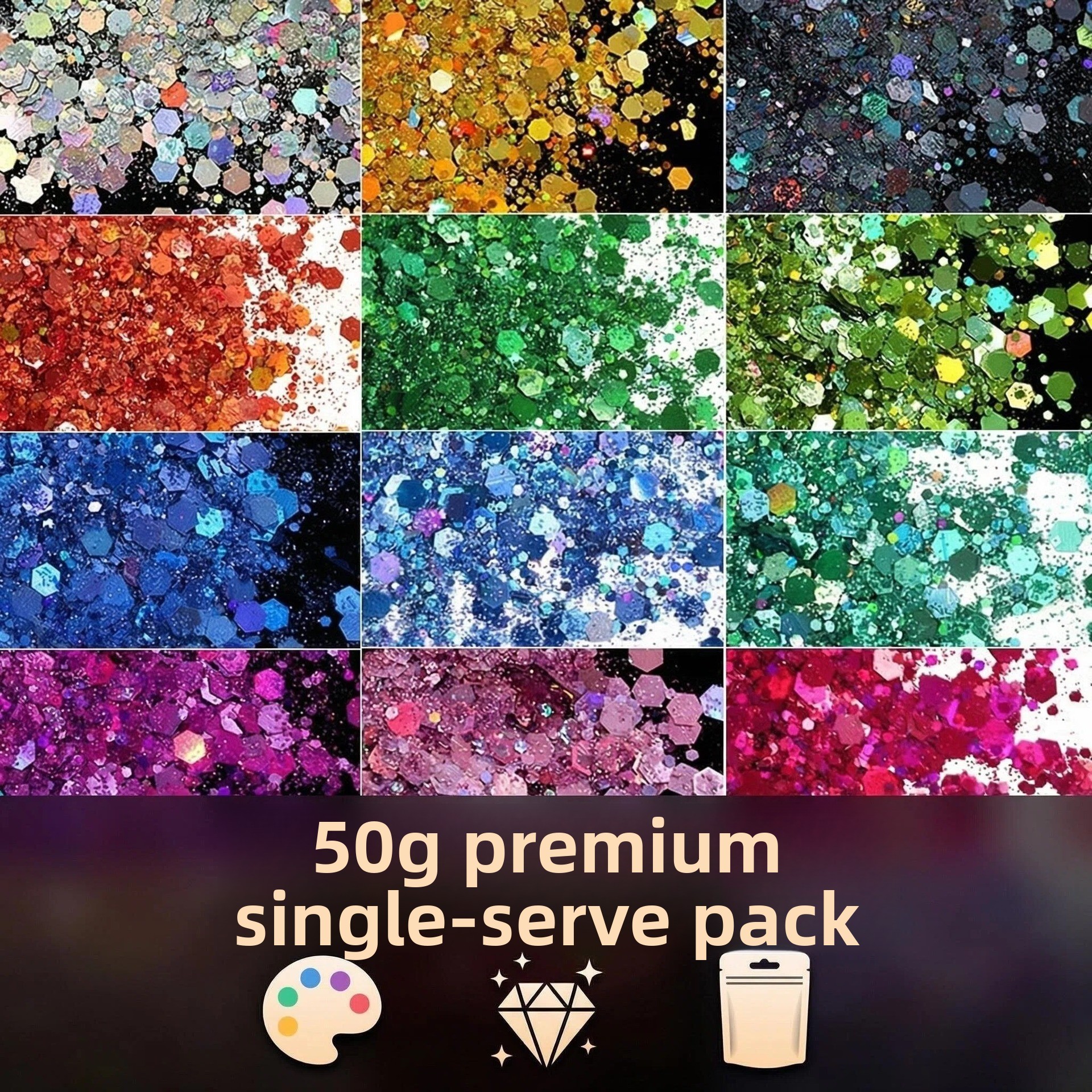Red glitters 10colors 50g each