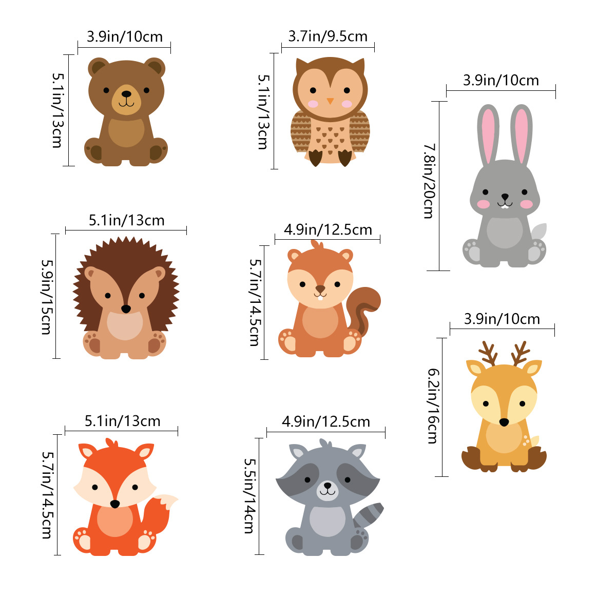 colorful Fox Hedgehog Spiral 8 Pack