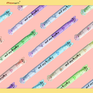 Hochwertiges, zweizackiges, fließendes Schreiben 6 Farben Ungiftig Niedliche Katheadform-Gesichts meißels pitze Textmarker-Markierung sset für Kinder - Product Image 2