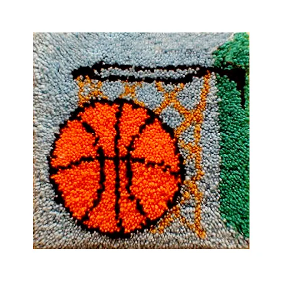 Kits de alfombras con gancho de pestillo, Alfombra de ganchillo, Alfombra de cojín de baloncesto, tapiz de ganchillo, decoración de sofá