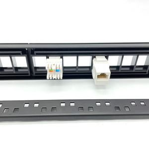 1U 24 puertos UTP sin blindaje sin carga montaje en rack 110 tipo 568A 568B Compatible 19 pulgadas Panel de conexión en blanco - Product Image 4