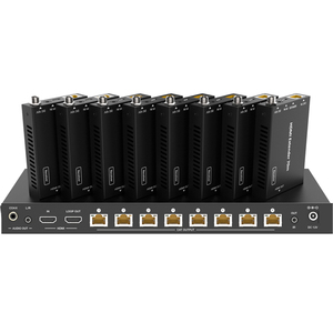 Divisor extensor HDMI de 18Gbps sobre Ethernet 1 en 8 salidas sobre Cat5e/6 hasta 60m con 8 receptores para sistema de cine en casa - Product Image 4