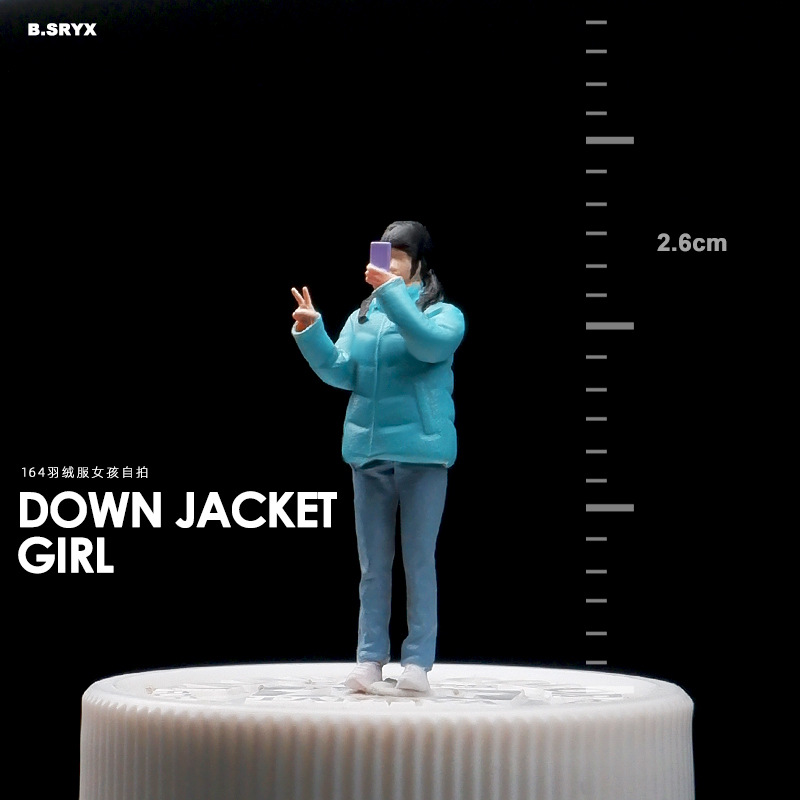 Abajo chica chaqueta-azul