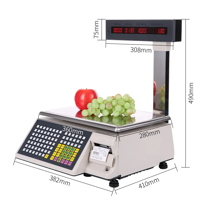 TM-A 40Kg Prijs Computing Weegschalen Digital Printing Schaal Met Label Printer