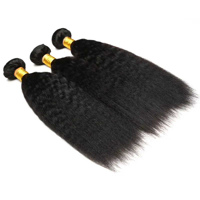 Прямые 100% человеческие волосы Yaki, необработанные бразильские волосы для наращивания с выравненной кутикулой, двухслойные натуральные перуанские пучки волос Реми