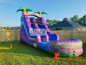 Parco acquatico divertimento commerciale in PVC gonfiabile casa di rimbalzo a secco e scivolo d'acqua prezzo scivoli gonfiabili per il noleggio di feste