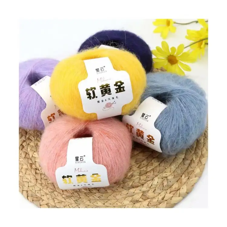Crochet Wool Yarn Hot Selling Productangora 25g Hand Woven Wool Knitted Crochet Soft Fluffy Mohair Yarn