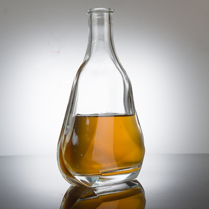 750ml ağır alt cam şişeler düz ağız kauçuk tıpalar büyük göbek brendi XO viski votka Tequila sıcak damgalama enerji içecekleri - Product Image 2