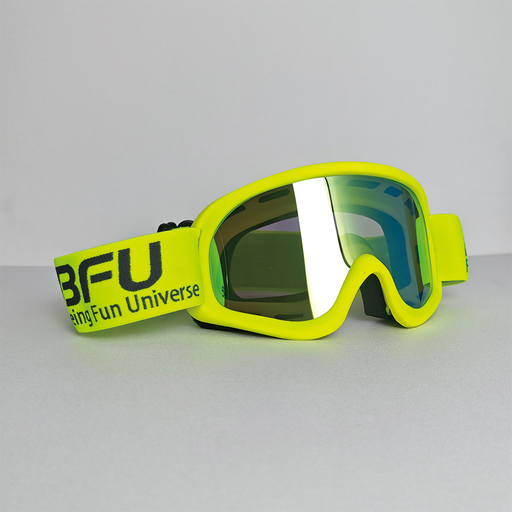 Lunettes dorées à monture vert fluo