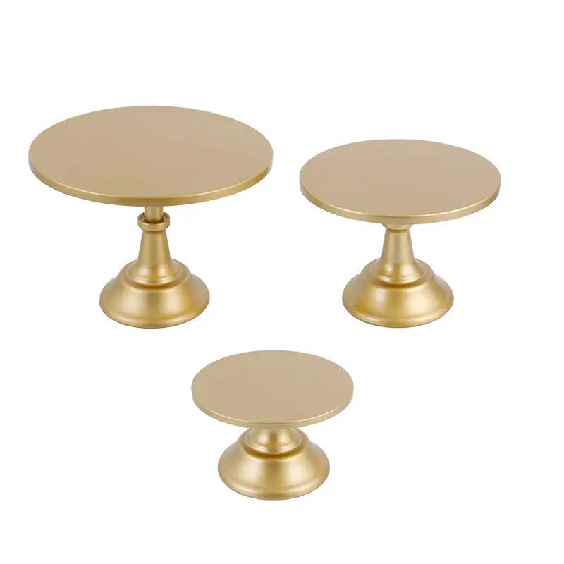 3 pz/set in metallo oro supporto per torta decorativo Display da Dessert per la festa di matrimonio a casa decorazione torta vassoi