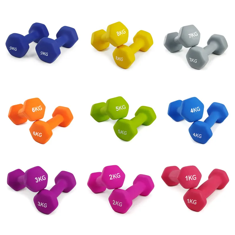 Manufacture Best High Quality Hex Colorful Vinyl Neoprene Dumbbell