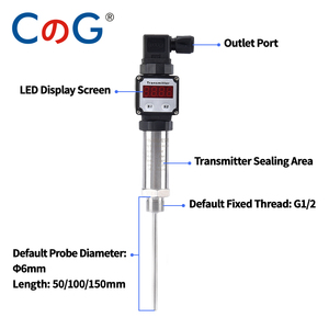 CG G1/2 Display digitale integrato trasmettitore di temperatura 4-20mA/0-10V Plug in sensore di temperatura PT100 resistenza termica - Product Image 5