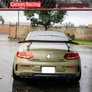 Benz <span class=keywords><strong>C</strong></span> sınıfı W205 Coupe 2015-2021 için Imp GT tarzı karbon Fiber arka Spoiler C43 C63 AMG kuyruk bagaj Spoiler için araba modeli