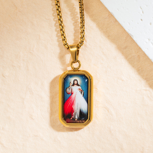 Pendentif Huit Trésors Motif Personnalisé de la Vierge Marie Bijoux Religieux Image Accepter Personnalisé pour Grossiste Bijouterie - Product Image 1