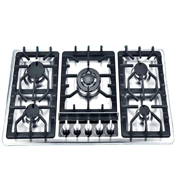 5 burner blue flame gas hob/gas cooktop/ gas stove for stainless steel panel