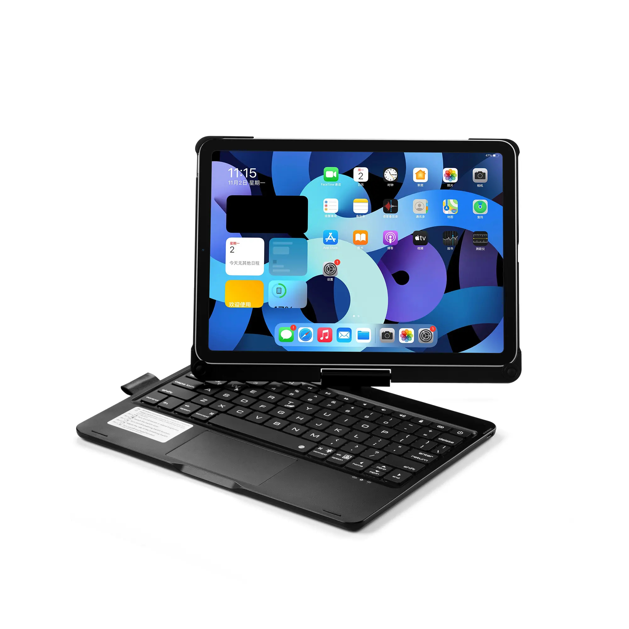 Casing tablet keyboard nirkabel, casing IPad Air4 10.9 dengan lampu latar warna-warni dan fitur versi sentuh