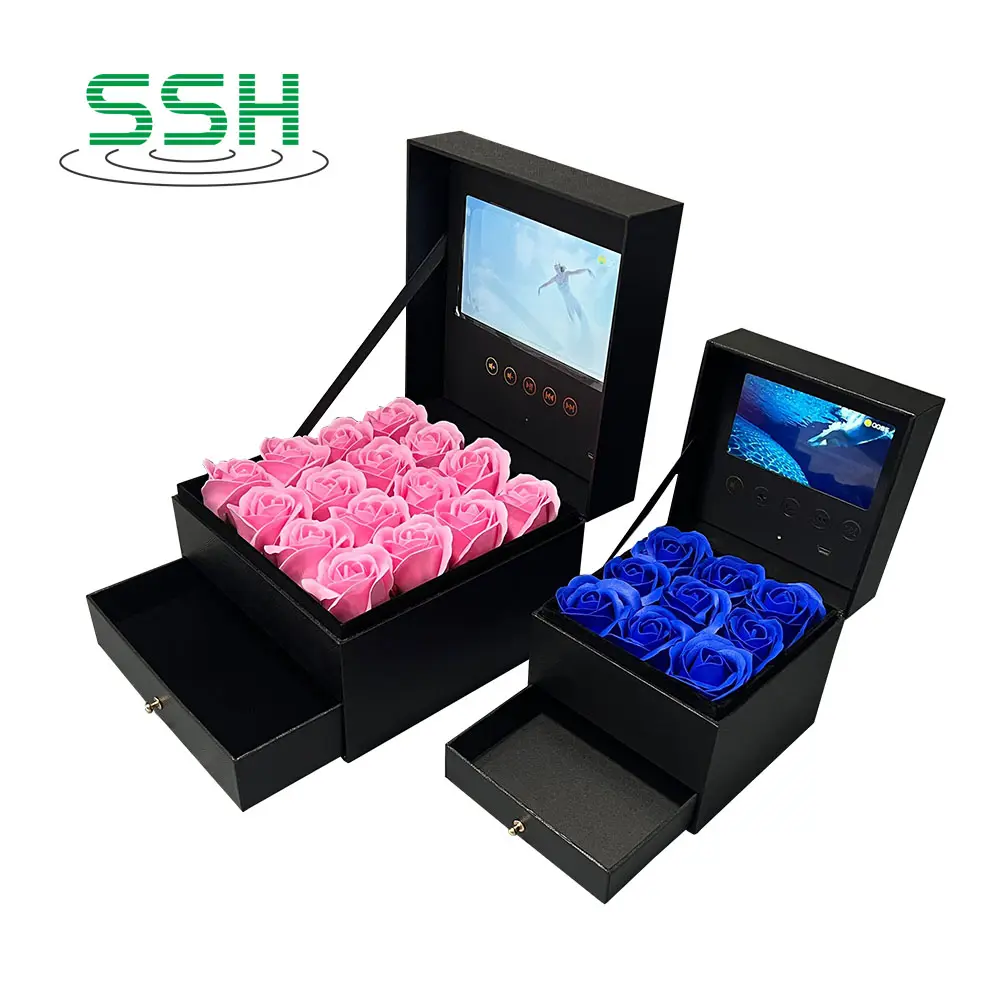 Factory customization 4.3 inch screen video gift box LCD video flowers box video display player gift box