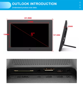 Slim 8 pulgadas Mp4 reproductor de vídeo de la función completa Hd Lcd de publicidad Digital Foto Marco de 8 pulgadas - Product Image 6