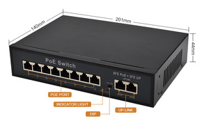 Wanglink PoE Network <strong>Switch</strong> 8 10/100Mbps PoE Ports 2 FE RJ45 Uplink PoE <strong>Switch</strong> AI with VLAN/Extend 250-Meter - Product Image 4