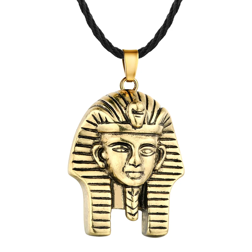 สร้อยคอจี้ฟาโรห์สำหรับผู้ชาย/ผู้หญิง,เครื่องประดับเทพเจ้าพระเครื่องคลาสสิกกษัตริย์อียิปต์โบราณโบราณ