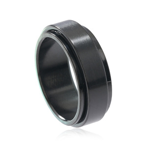 Hot selling fashion matte stainless steel <strong>ring</strong> men's rotatable pressure reducing <strong>ring</strong> non tarnish water proof jewelry wholesale