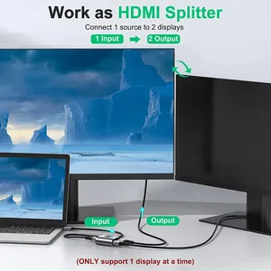 Nuevo interruptor divisor HDMI bidireccional de 2 puertos 2 en 1 salida 4K 2x1 HDMI 2,0 4K60HzBi interruptor bidireccional direccional 1 en 2 salidas - Product Image 3