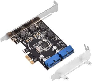PCI Express 1X Extender ไปยังภายใน2พอร์ตส่วนหัวของ19Pin ได้อย่างรวดเร็ว5Gbps PCI-Express USB 3.0 CARD - Product Image 1