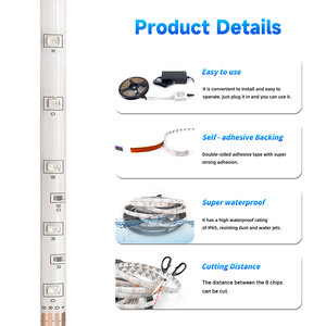 แถบไฟ LED SMD 2835ยาว5เมตร16.4ft อะแดปเตอร์ควบคุมระยะไกล24Key IR ใหม่ชุดที่สมบูรณ์/ชุด IP65แถบไฟ LED SMD - Product Image 2