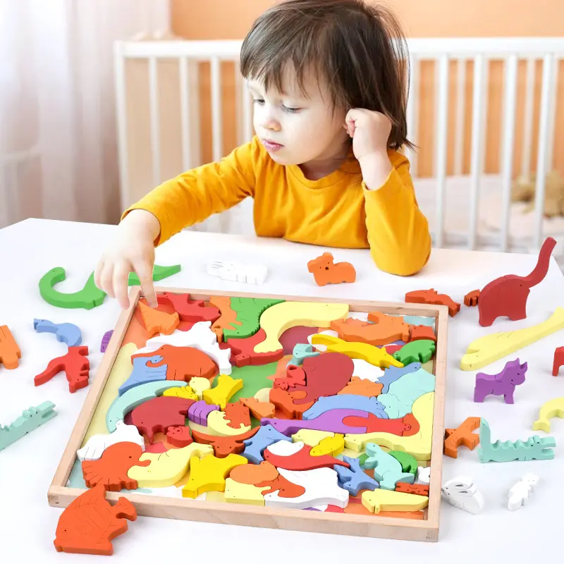 Juego de rompecabezas de animales para niños, juguete de rompecabezas de animales de diferentes tamaños: oddler, ifts Montessori igsaw