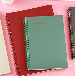Morandi colore A5 Coil Notebook retrò Design semplice con linea orizzontale e griglia pagina interna copertina in pelle fresca luce studente - Product Image 6