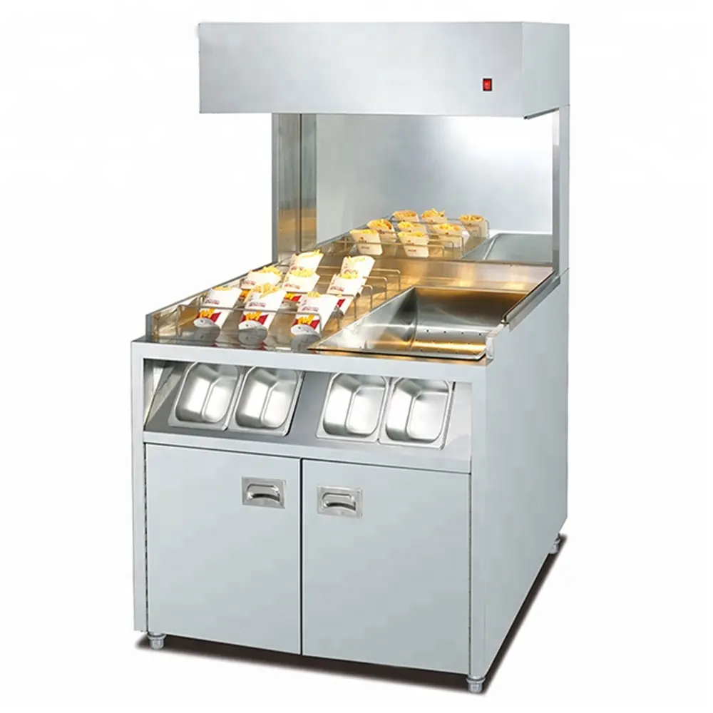 Display per la produzione di patatine fritte verticali indipendenti da Fast Food da cucina