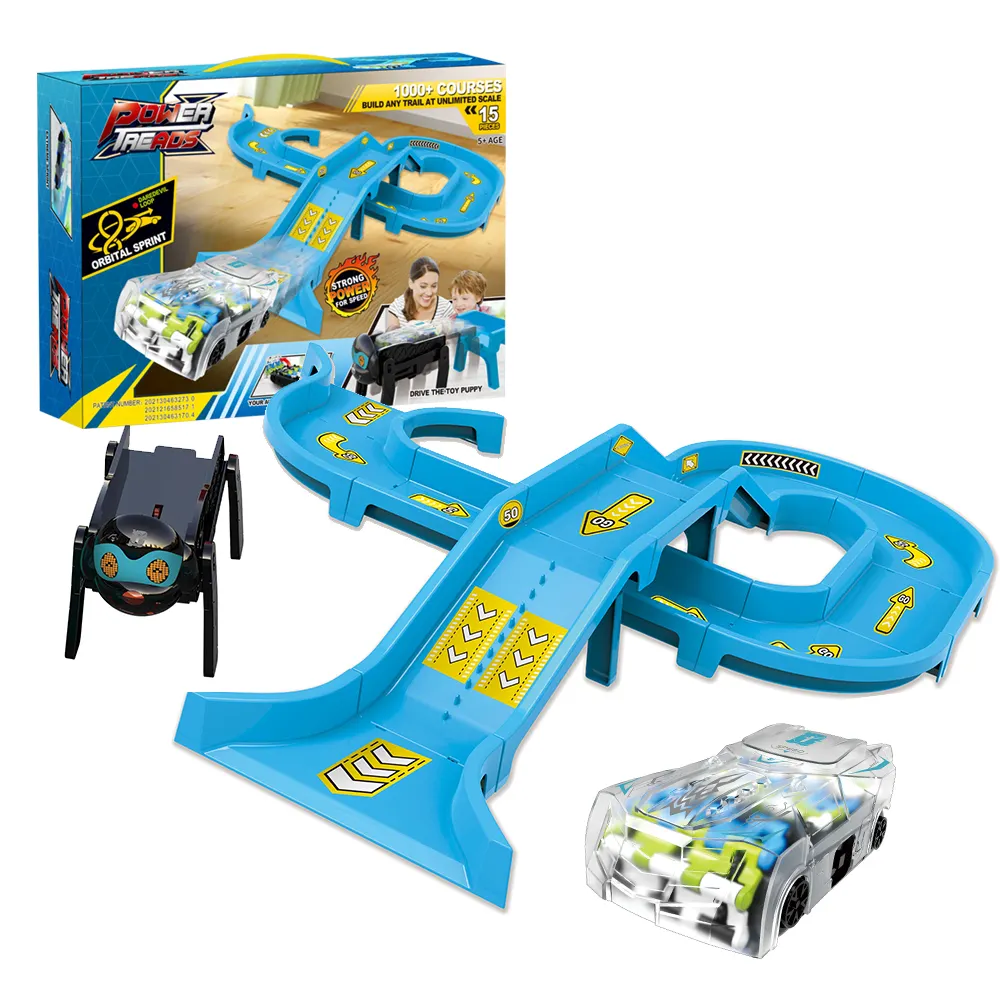Hot Sales 15 Pieces Racing Speed Daredevil Loop Orbital Sprint Assembly Race Track For Kids