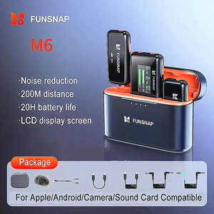 Funsnap ไมโครโฟนปก M6ไร้สายสำหรับ iPhone Android กล้อง DSLR สำหรับการสัมภาษณ์การถ่ายทอดสด Vlog - Product Image 3