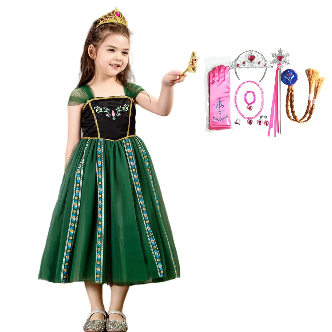 Disfraz de princesa Anna para niños, disfraz de película de TV para Halloween, fiesta de Navidad, vestido elegante, gran oferta