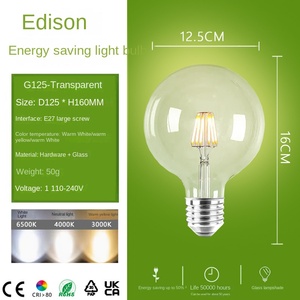 220V 110V Non-Dimmable 4W <strong>6W</strong> 8W 12W 16W Edison Bulb 2700K Warm White 4000K Natural White ST64 <strong>LED</strong> Filament Lampfor Coffee - Product Image 1