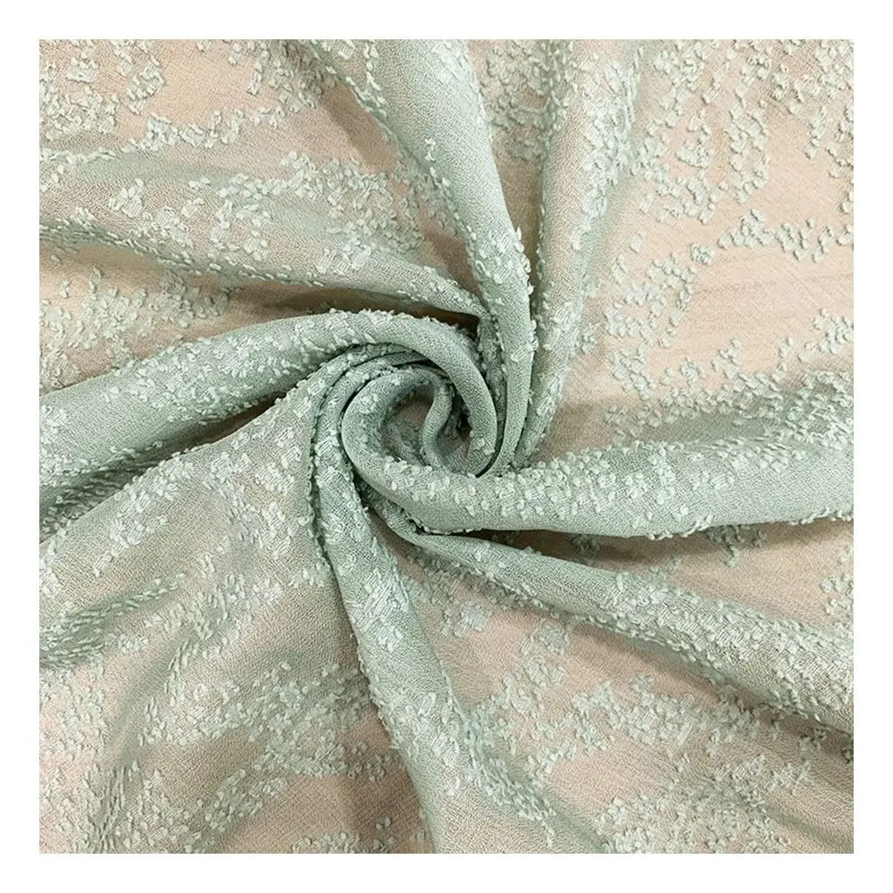 Pearl Chiffon Polyester Fabric Jacquard Cut Flower Soft Hemp Imitation Hemp Dot Chiffon Fabric Dresses Clothing