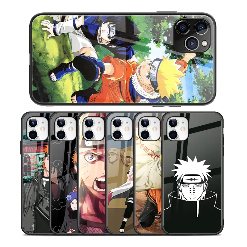 Designs Anime Pattern Print hard PC TPU Tempered Glass Smooth Hard Plastic Mobile Phone Case Cover For iphone Samsung/Xiaomi