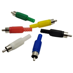 RCA连接器公插头塑料黄色影音放大器连接器l形RCA插孔音频连接器小监视器5英寸RCA插头 - Product Image 3