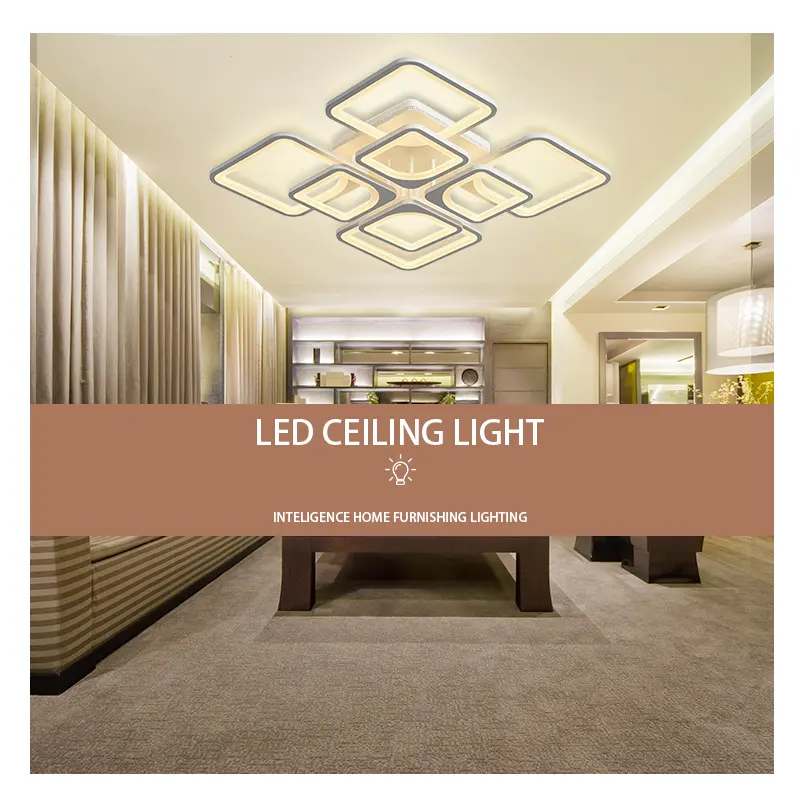 Fabricante de China, lámpara de techo LED con cuerpo de hierro, sala de estar moderna para interiores para luz de techo, dormitorio, accesorio de iluminación, lámparas de techo