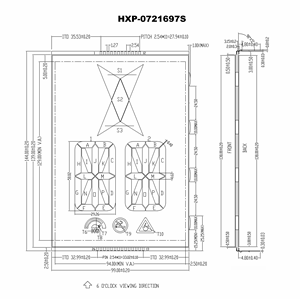 Anpassen des monochromen 7-Segment-LCD-Anzeigemoduls STN Negative Trans missive Blue LCD Elevator Panel