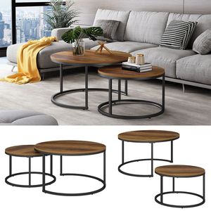 Circular and MDF <strong>Nesting</strong> Round Coffee <strong>Table</strong> Set of 2 <strong>End</strong> <strong>Tables</strong> for Living Room - Product Image 2